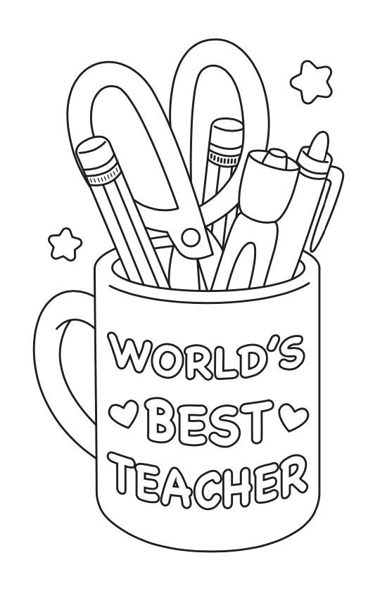 Worlds best teacher printable coloring card printable coloring cards teacher printable best teacher
