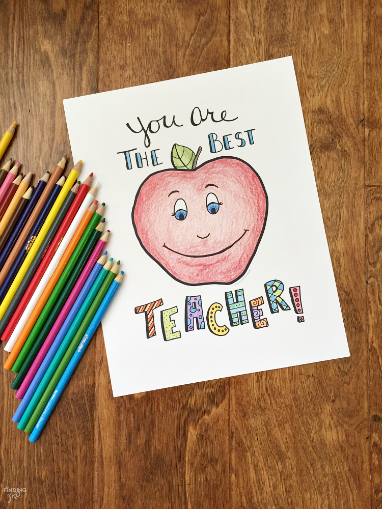 Teacher appreciation coloring page free printable