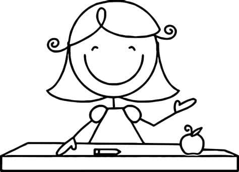 Happy teacher coloring page