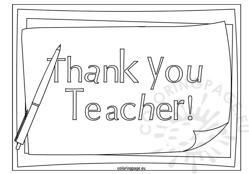 Thank you teacher coloring page coloring page