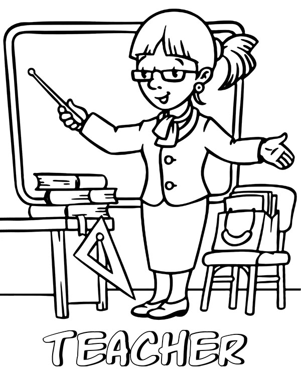 Print teacher coloring page