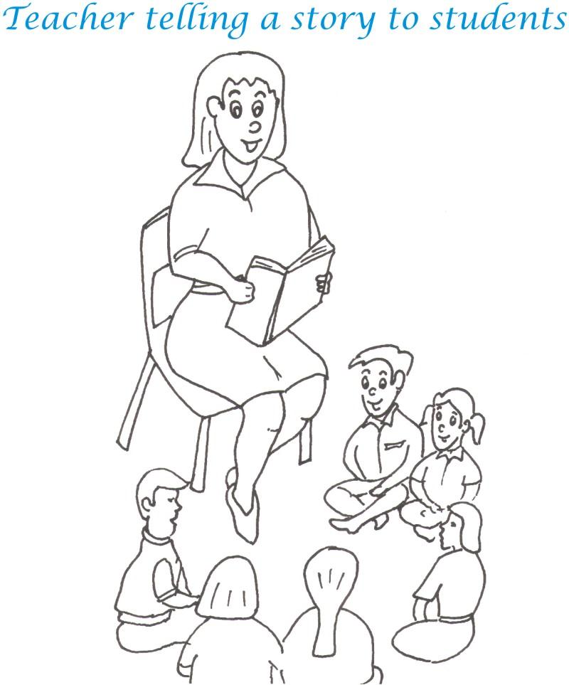 Teachers day printable coloring page for kids