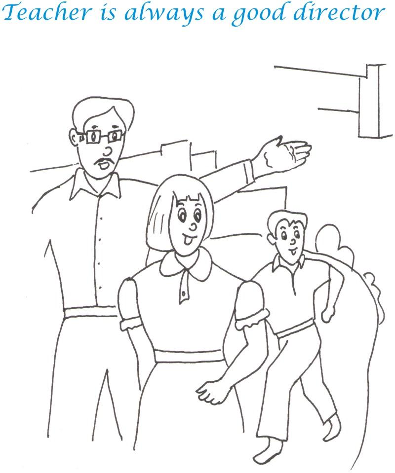 Teachers day printable coloring page for kids