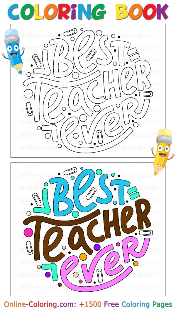 Best teacher ever free online coloring page