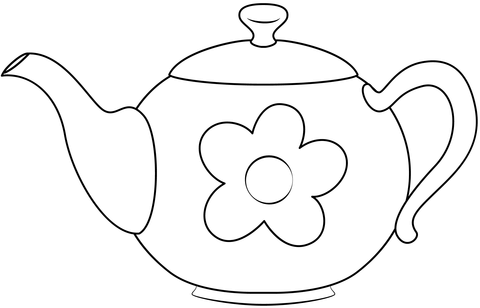 Teapot coloring page free printable coloring pages