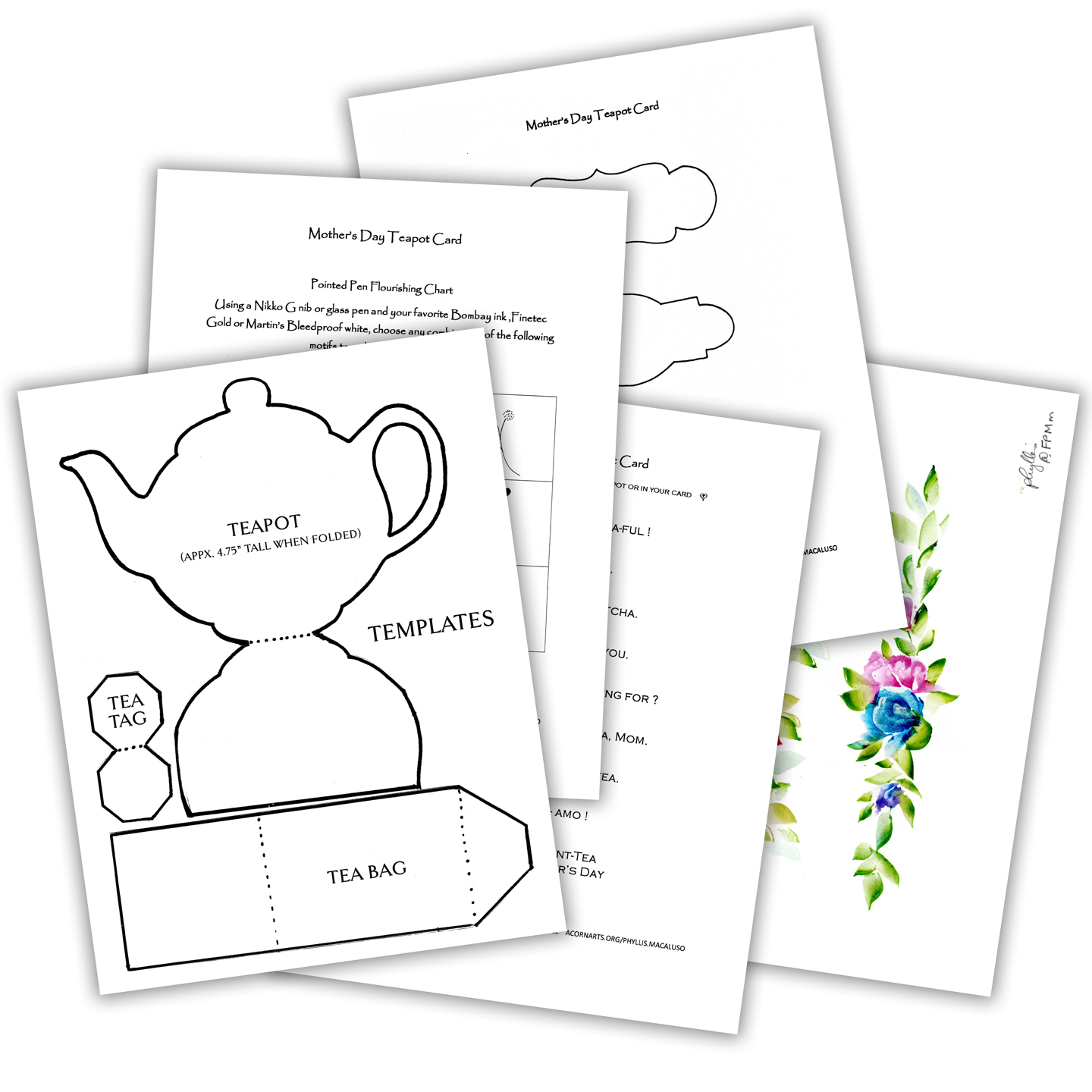 Teapot card printable packet â the postmans knock