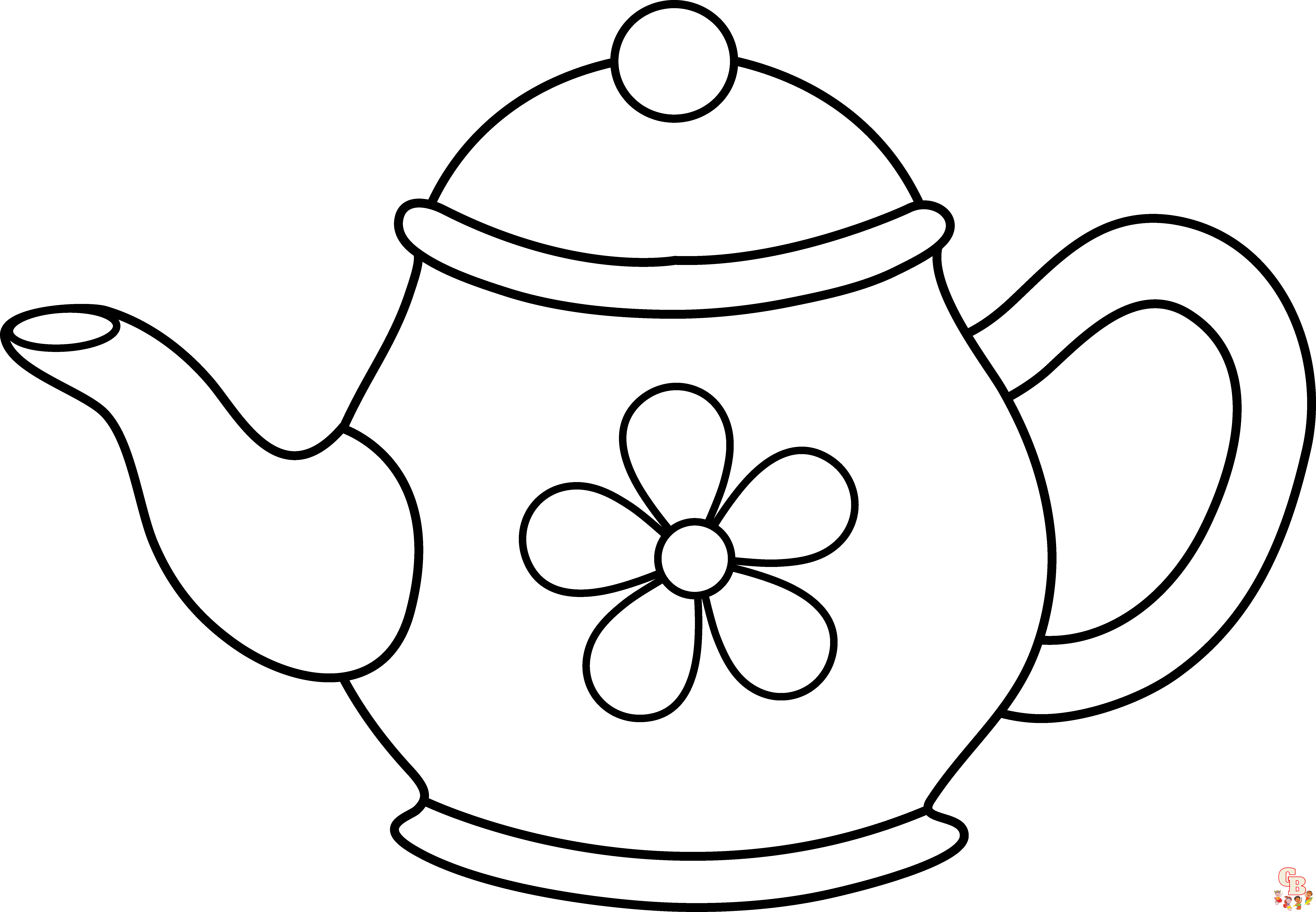 Enjoy coloring cute teapot coloring pages