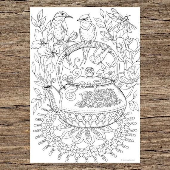 Teapot printable adult coloring page from favoreads coloring book pages for adults and kids coloring sheets colouring designs