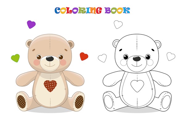 Thousand coloring book teddy bear royalty