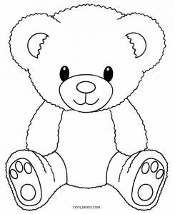 Cute teddy bear coloring page