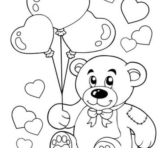Free easy to print teddy bear coloring pages