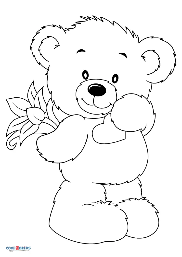 Free printable teddy bear coloring pages for kids