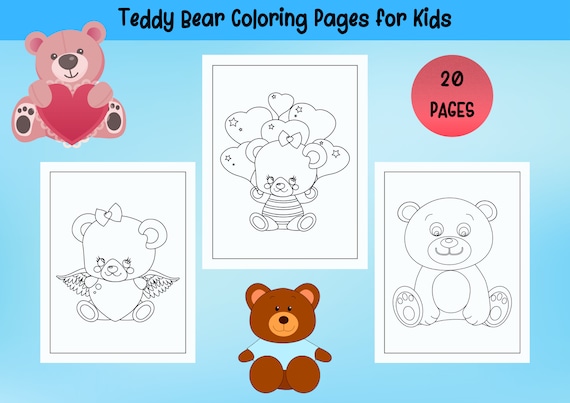 Teddy bear coloring pages printable pages cute teddy bear coloring book for kids boys and girls