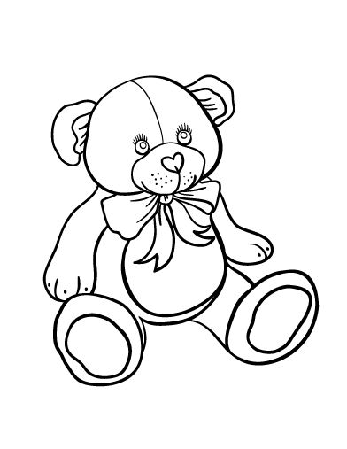 Free teddy bear coloring page