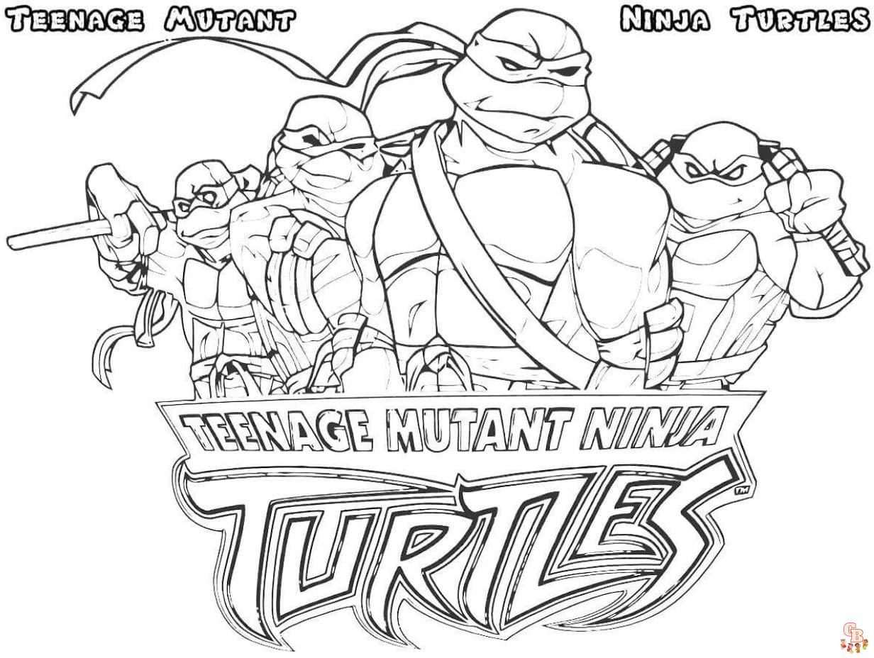 These ninja turtles coloring pages for kids