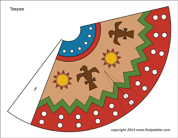 Native american teepee templates free printable templates coloring pages