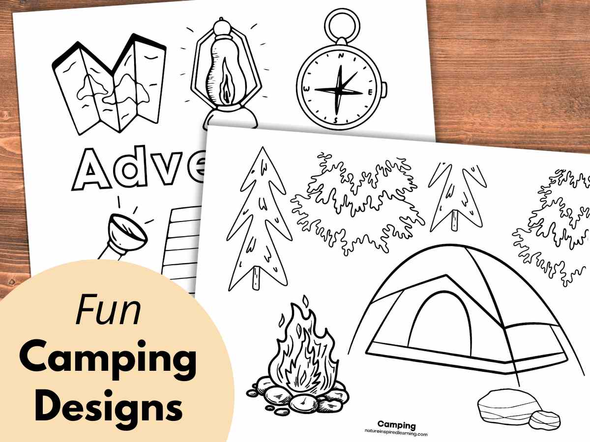 Camping coloring pages new