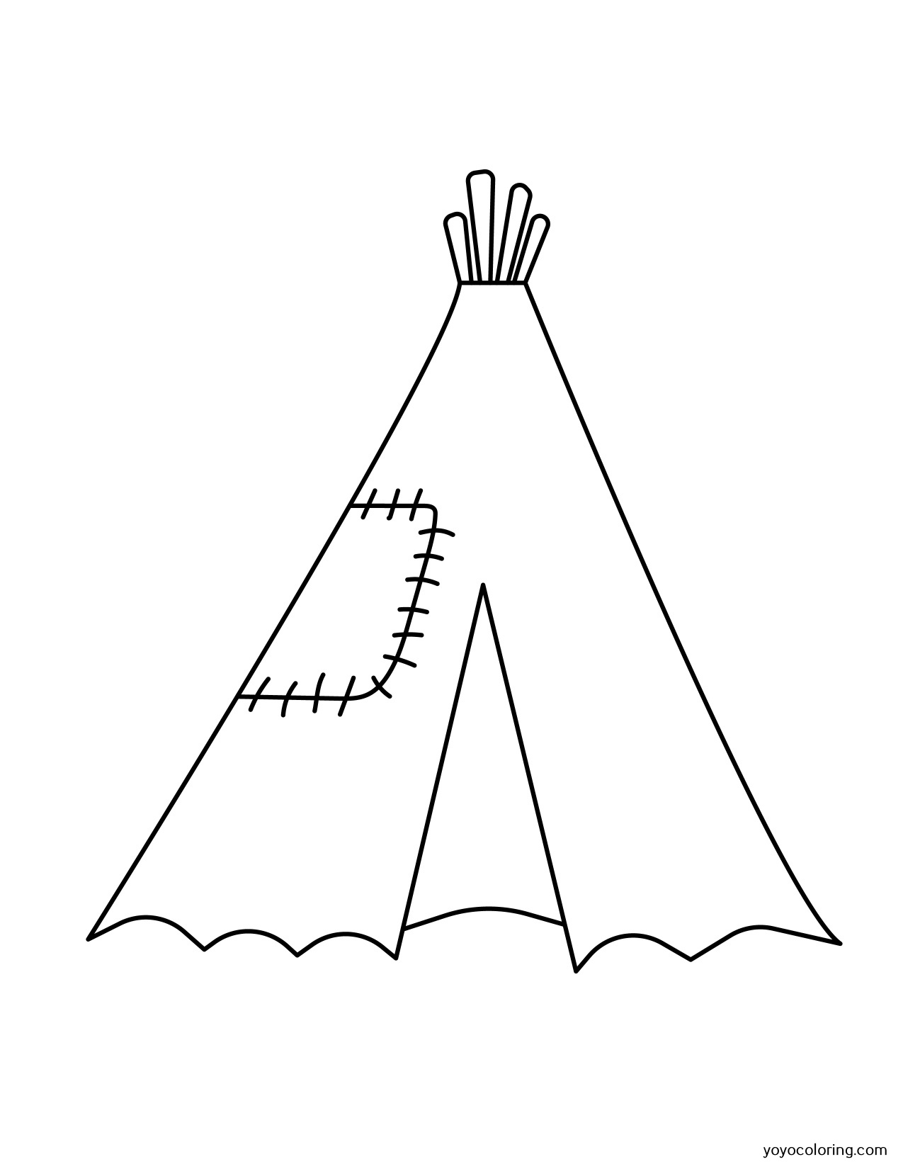 Teepee coloring pages á printable painting template