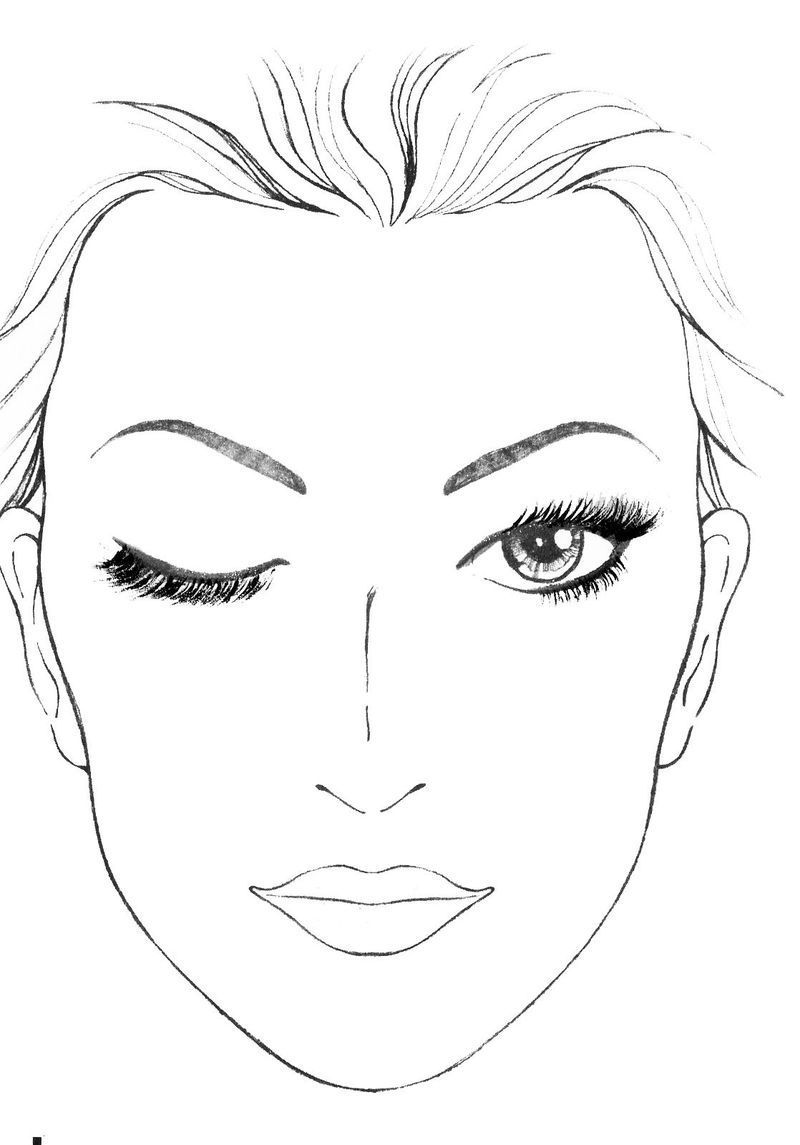 Makeup coloring pages face faces drawing template mac charts sketch coloring page makeup face charts makeup drawing face chart