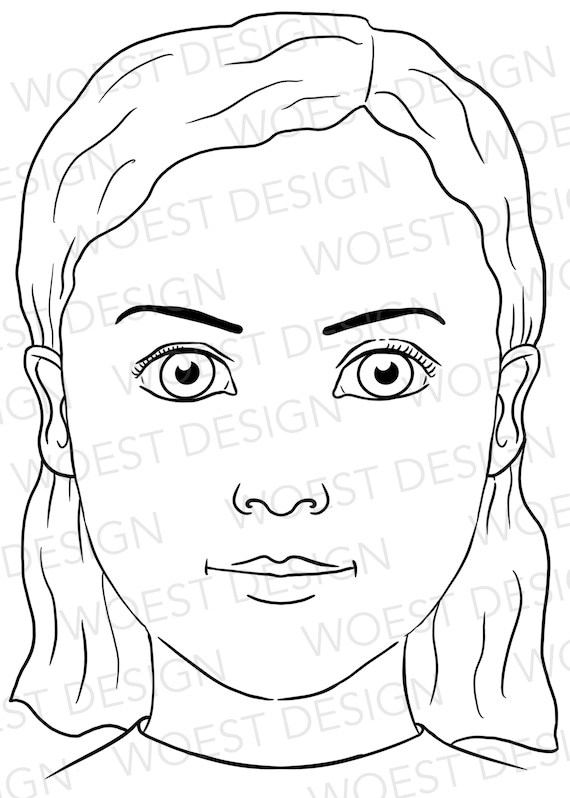 Blank line art template set a digital download face paint design board face painting template board menu designs