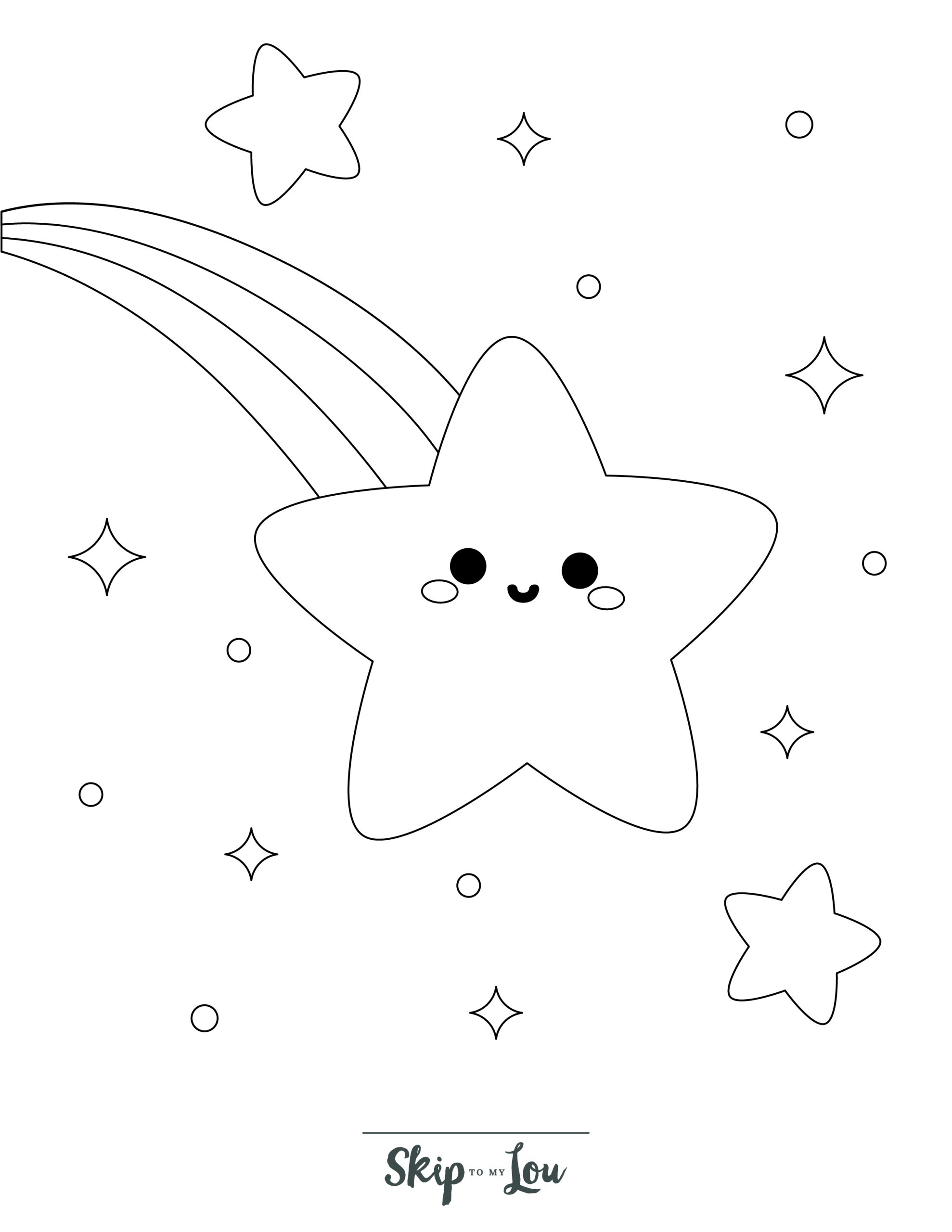 Free printable star coloring pages