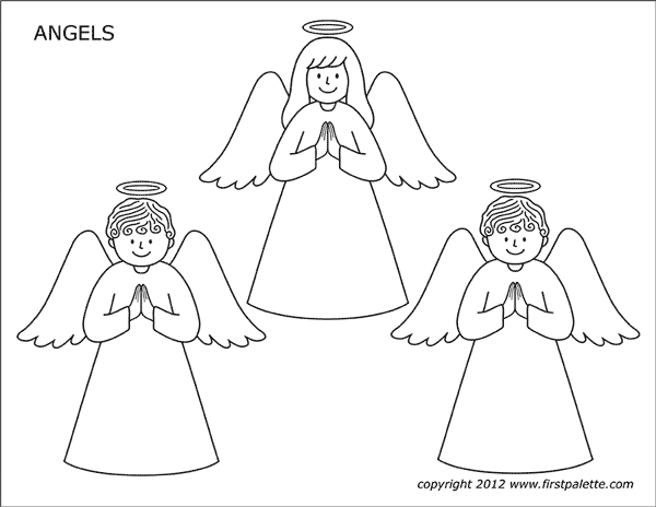 Angels free printable templates coloring pages