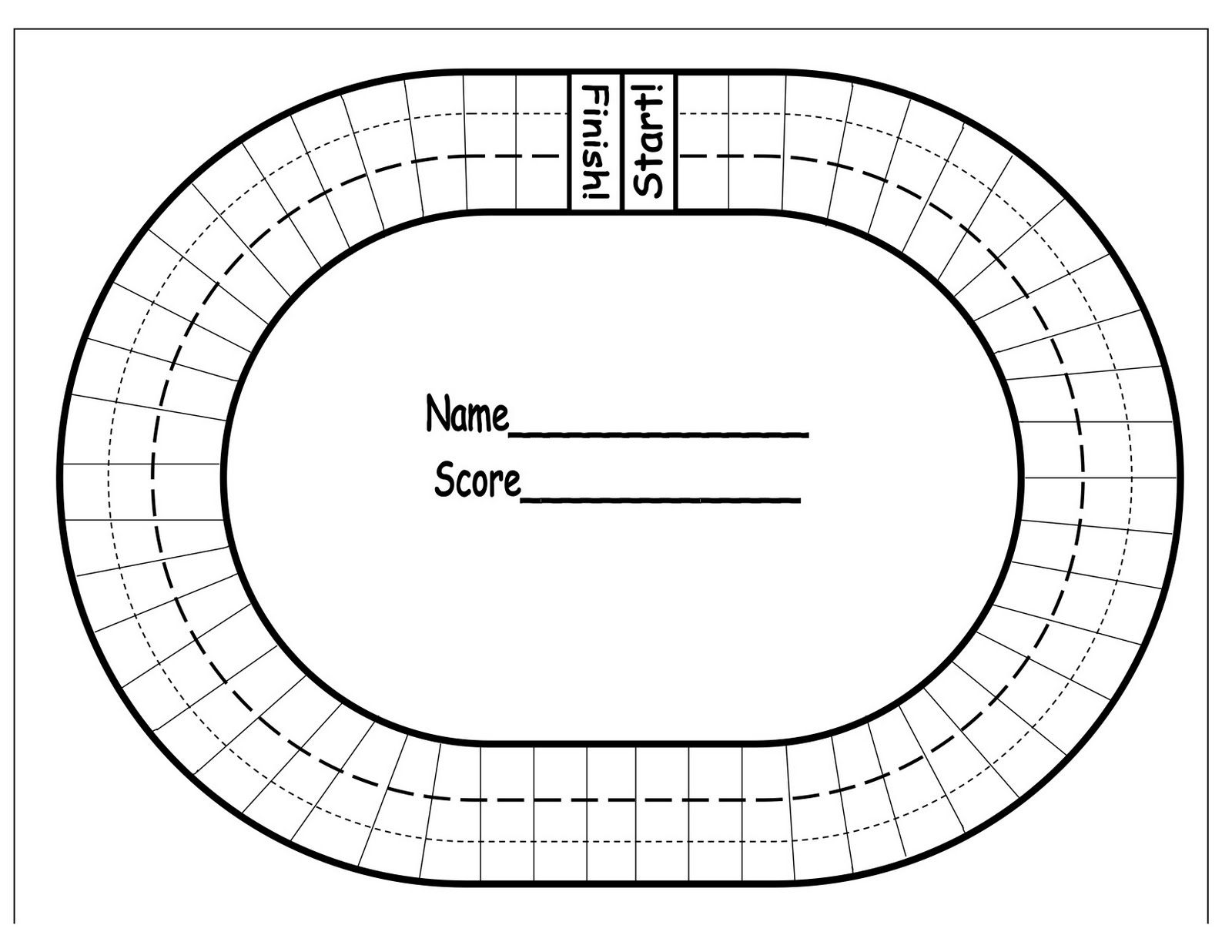 Printable template horse race track