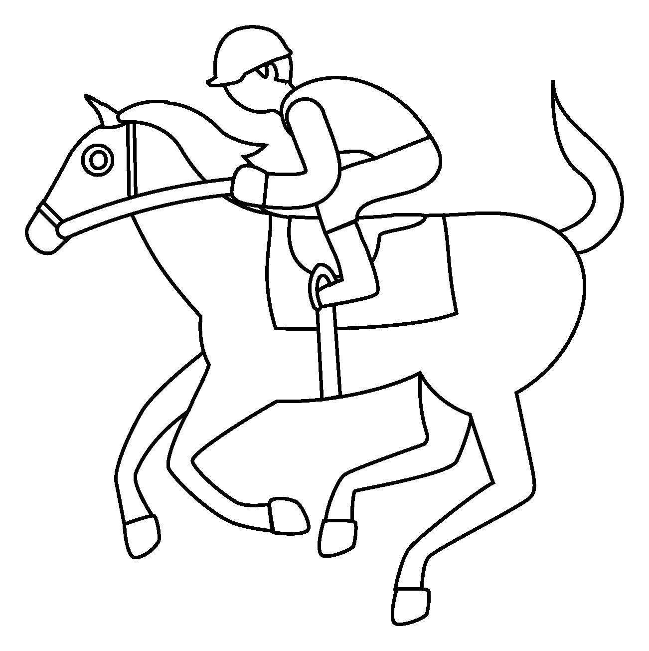 Perfect race horse coloring page