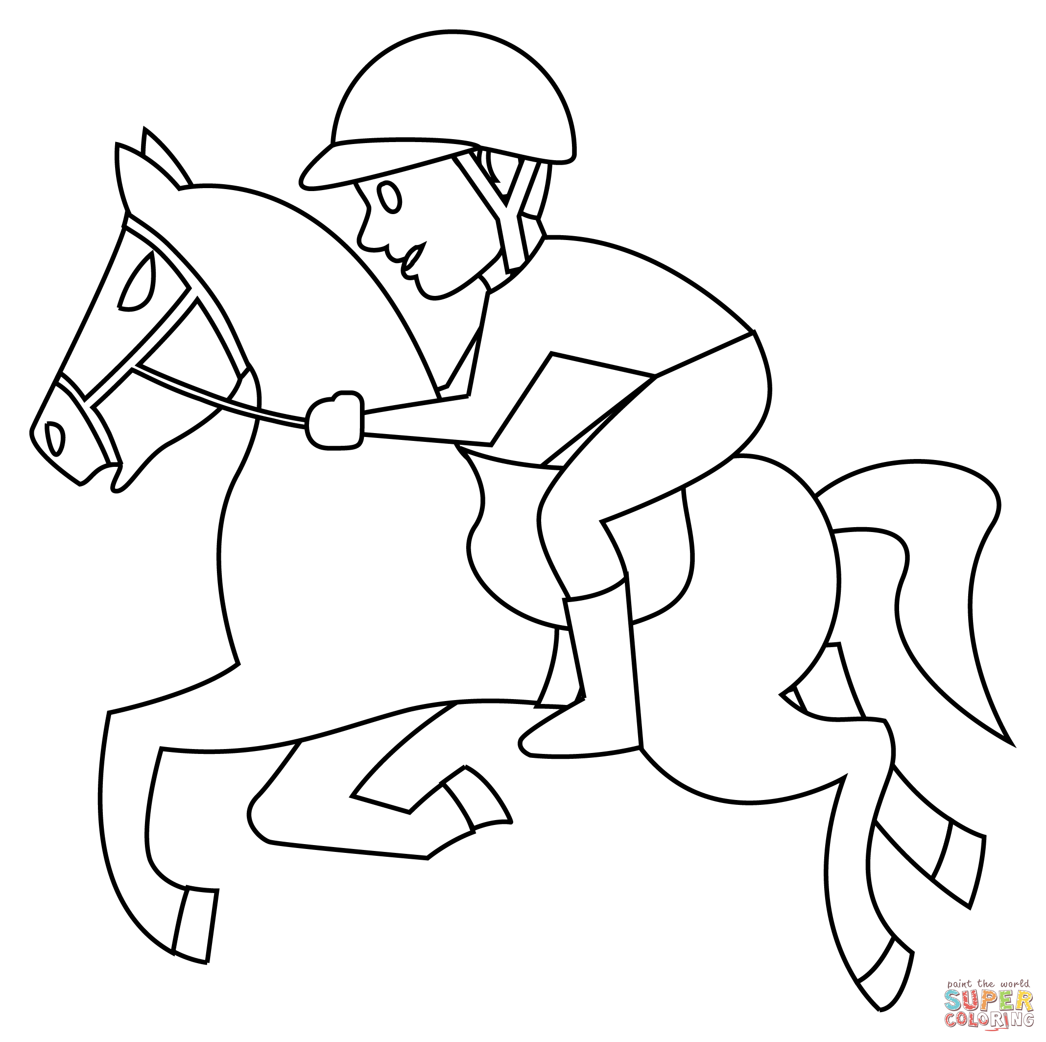 Horse racing coloring page free printable coloring pages