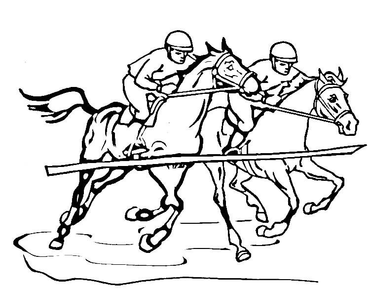 Perfect race horse coloring page