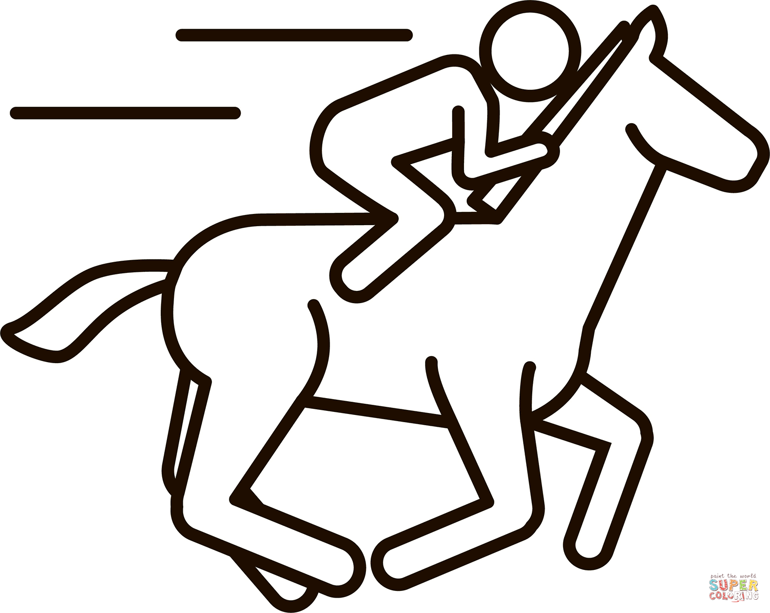 Horse race coloring page free printable coloring pages
