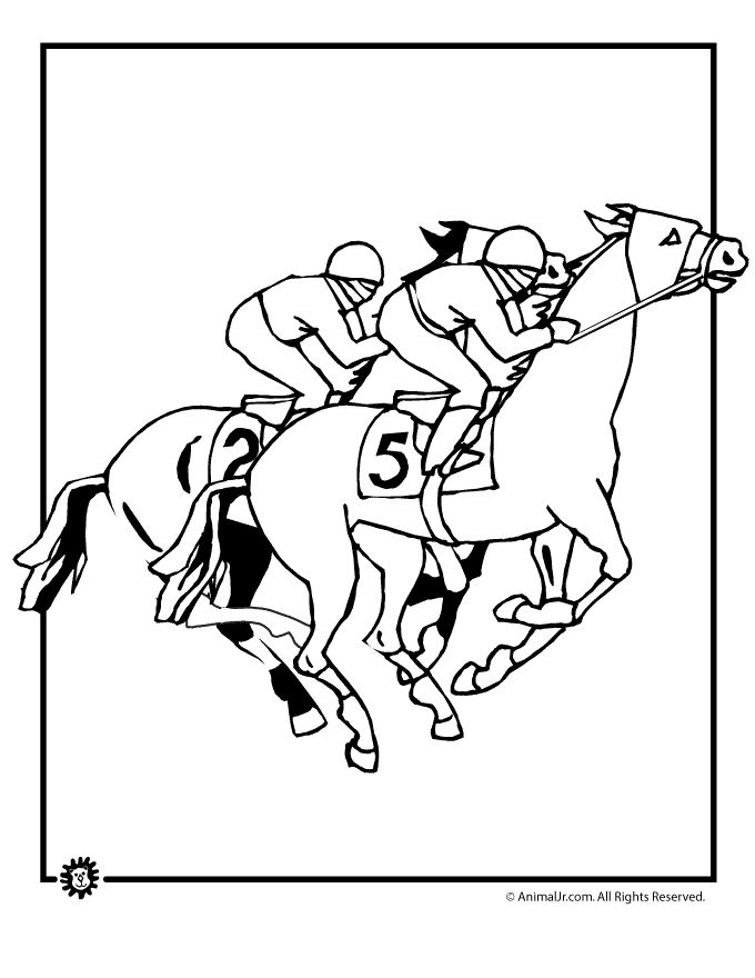Horse racing coloring page kentucky derby derby horse derby