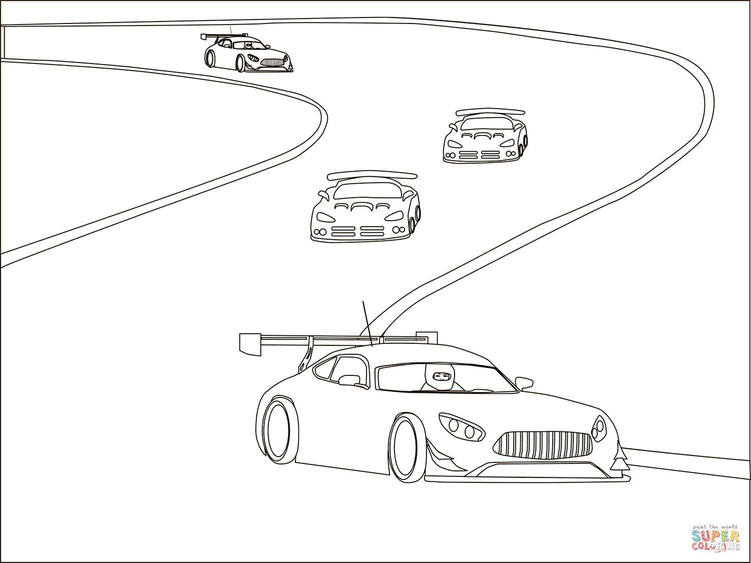 Car racing coloring page free printable coloring pages