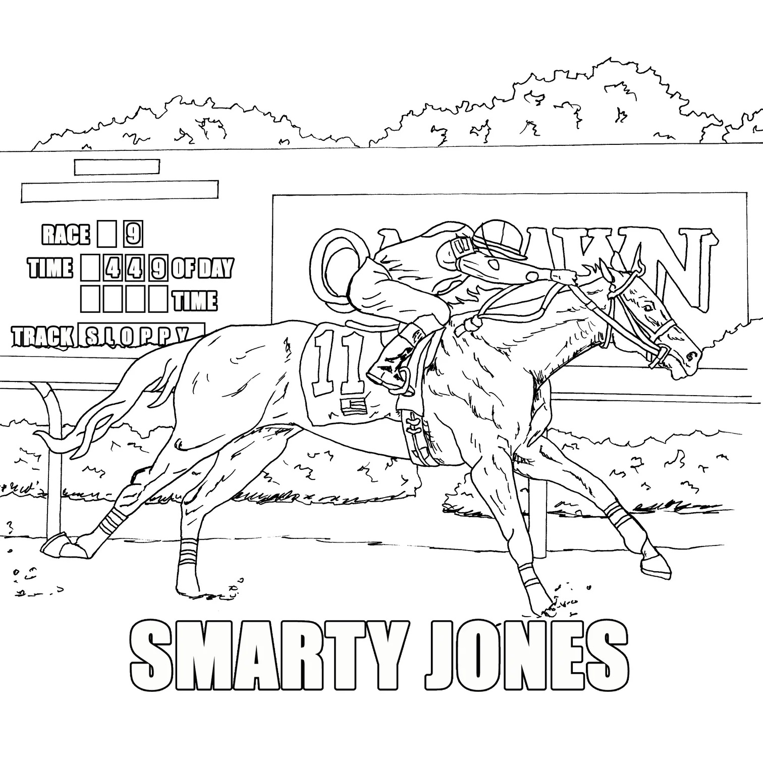 Amazing race horse coloring page