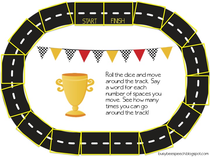 Printable template horse race track