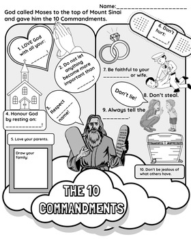 The ten mandments colouring page