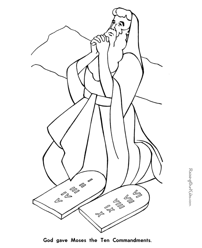 Moses ten mandments bible coloring page