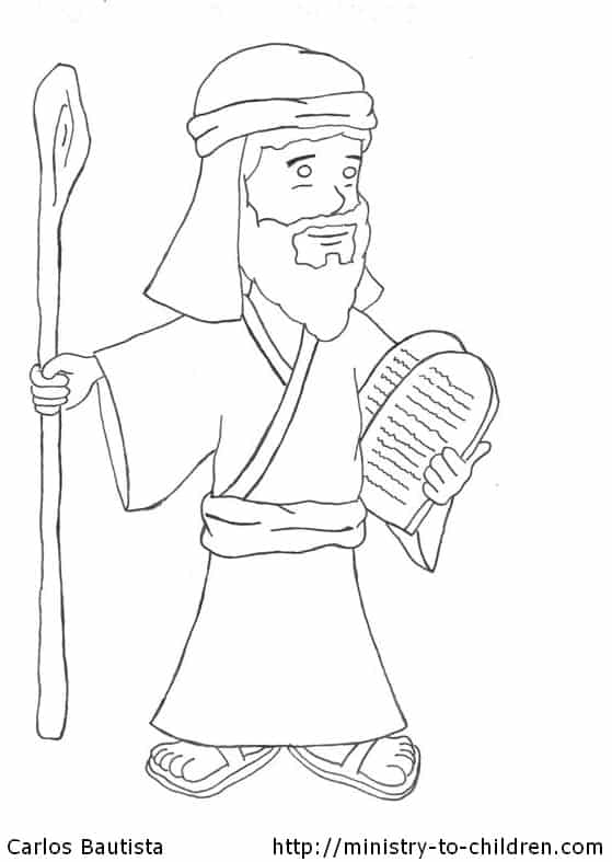 Moses and the mandments coloring page