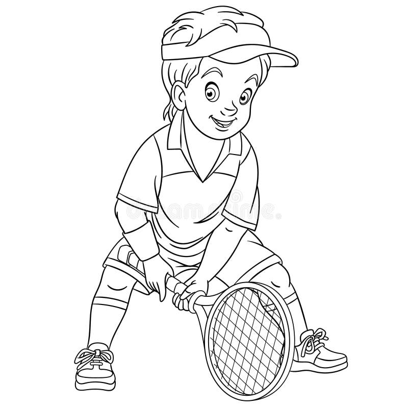 Tennis coloring book stock illustrations â tennis coloring book stock illustrations vectors clipart