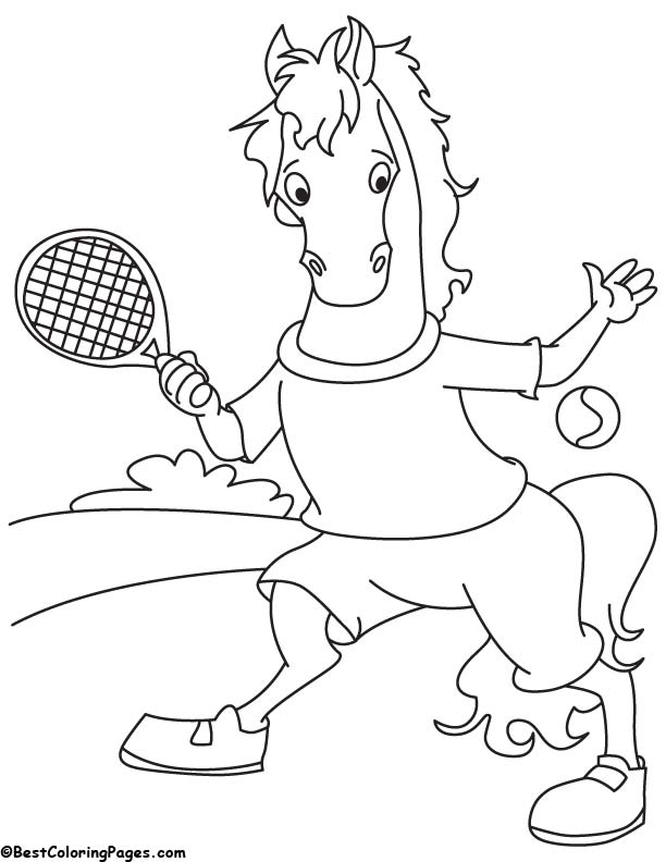 Tennis player horse coloring page download free tennis player horse coloring page for kids best coloring pages