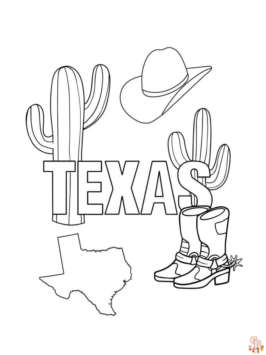 Printable texas coloring pages free for kids and adults