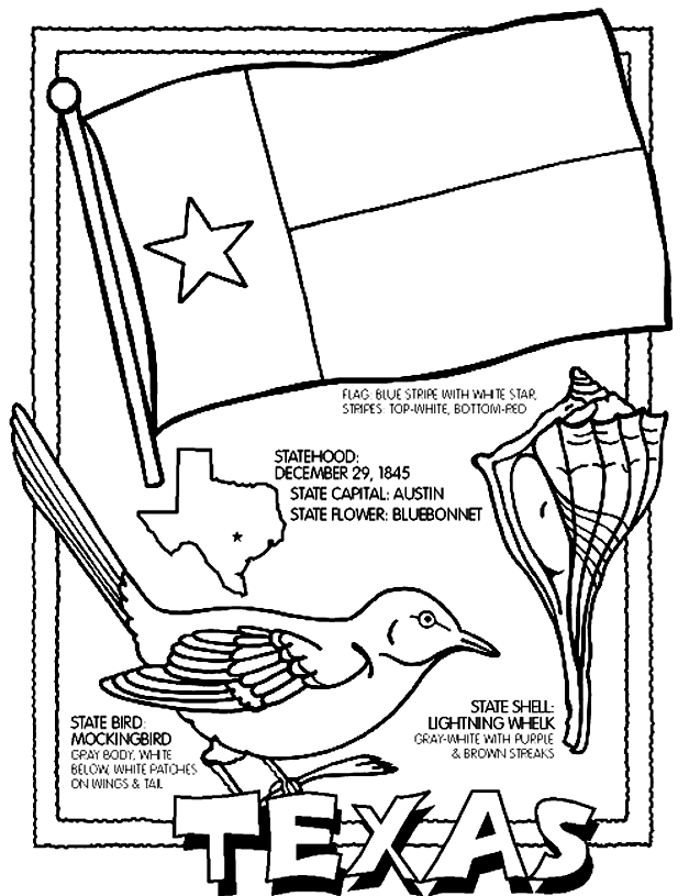 Texas coloring pages printable for free download