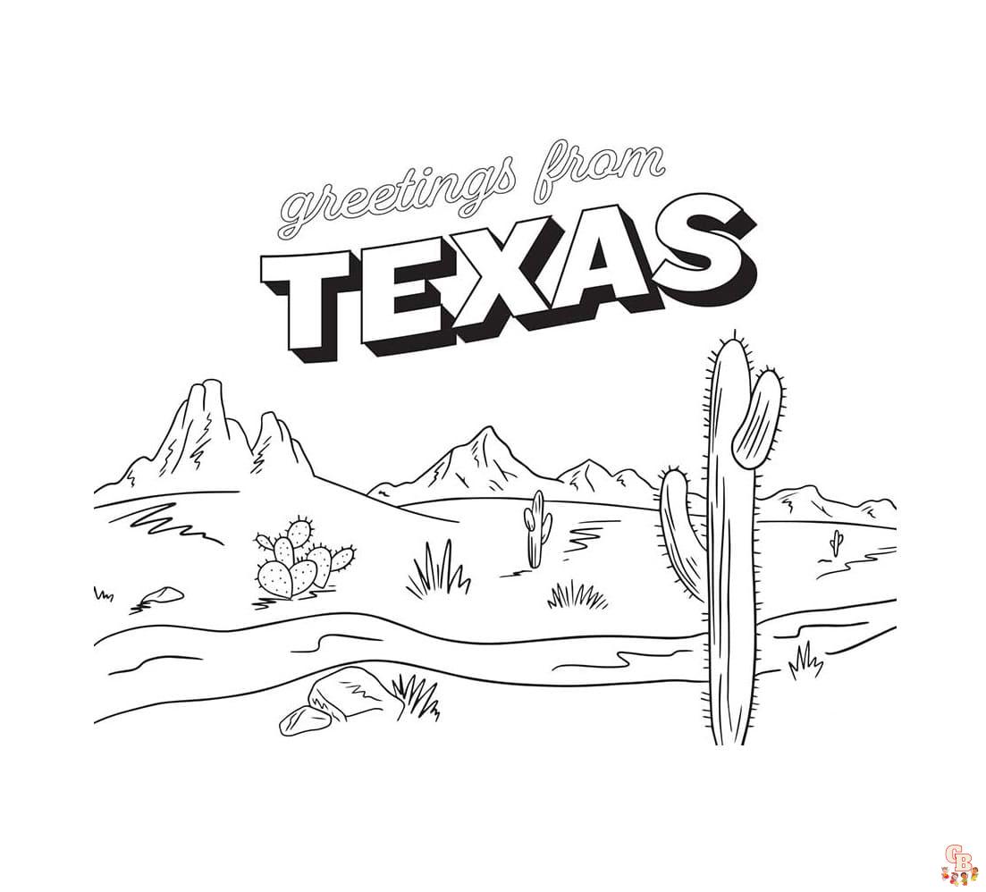 Printable texas coloring pages free for kids and adults