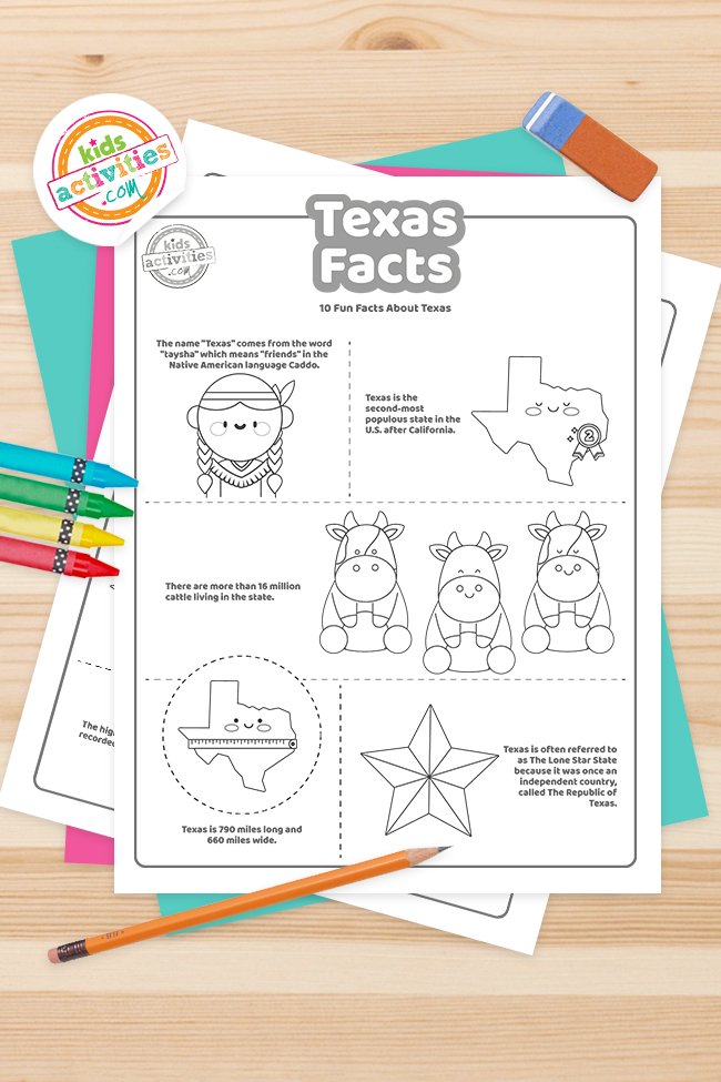 Free printable texas facts coloring pages kids activities blog
