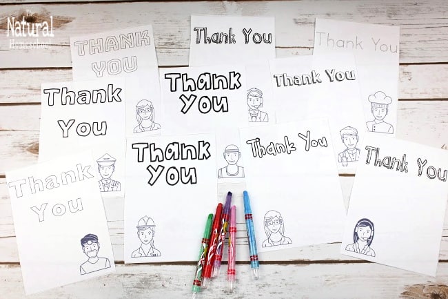 Free printable munity helpers thank you cards