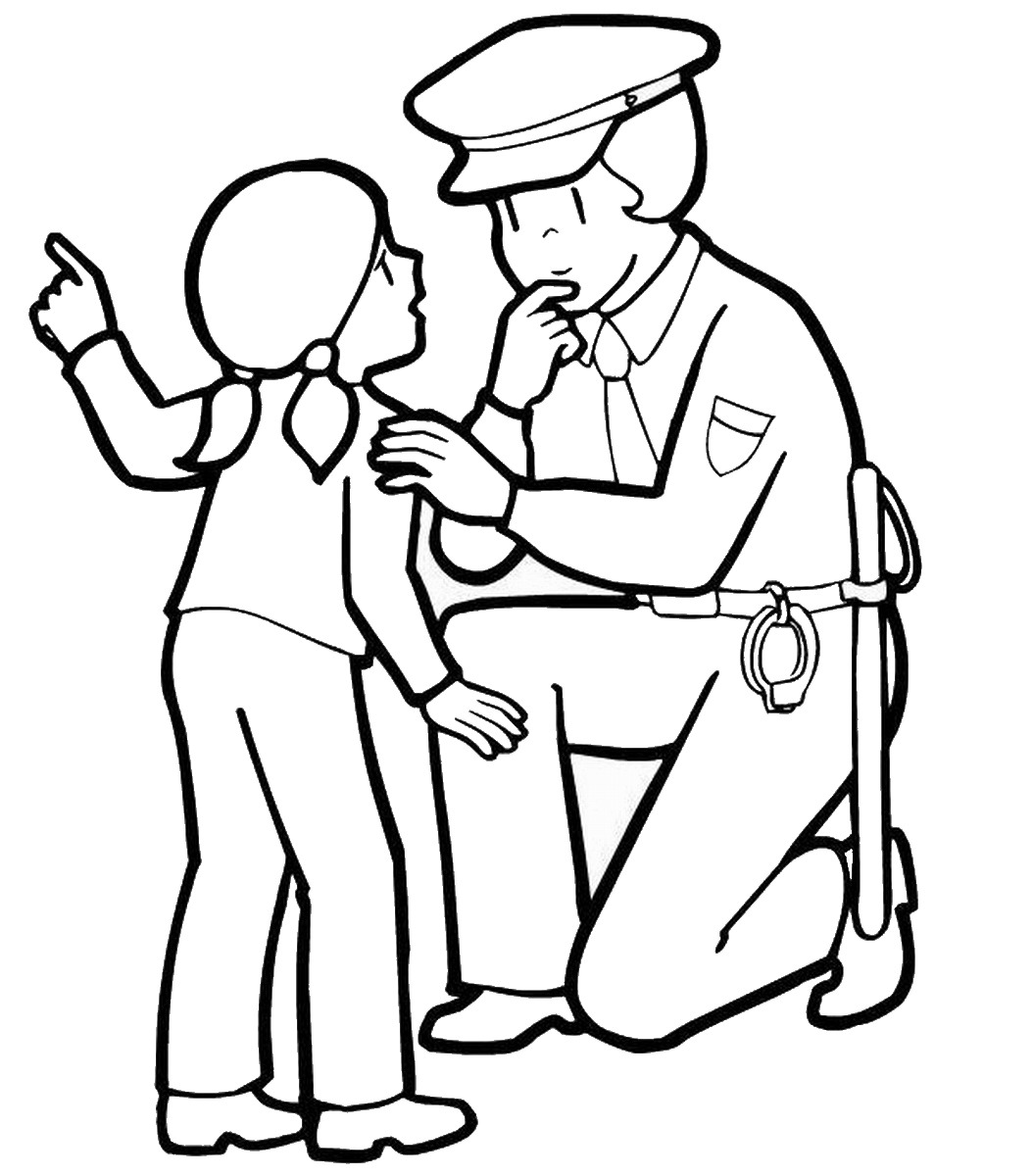 Police coloring pages â birthday printable