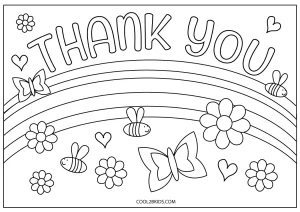 Free printable thank you coloring pages for kids