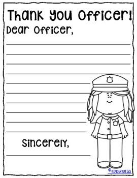 Police officer law enforcement munity thank you letters coloring pages