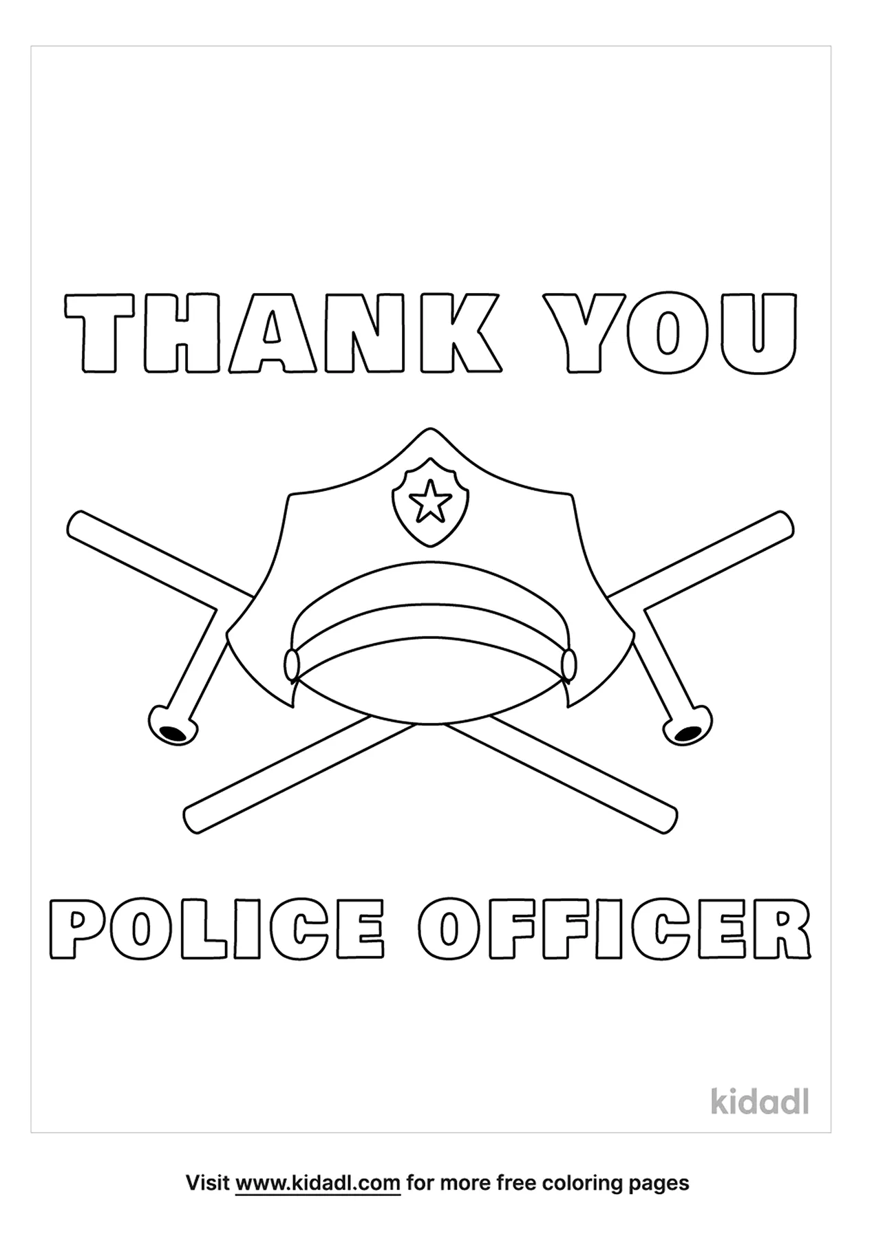 Free thank you police officer coloring page coloring page printables