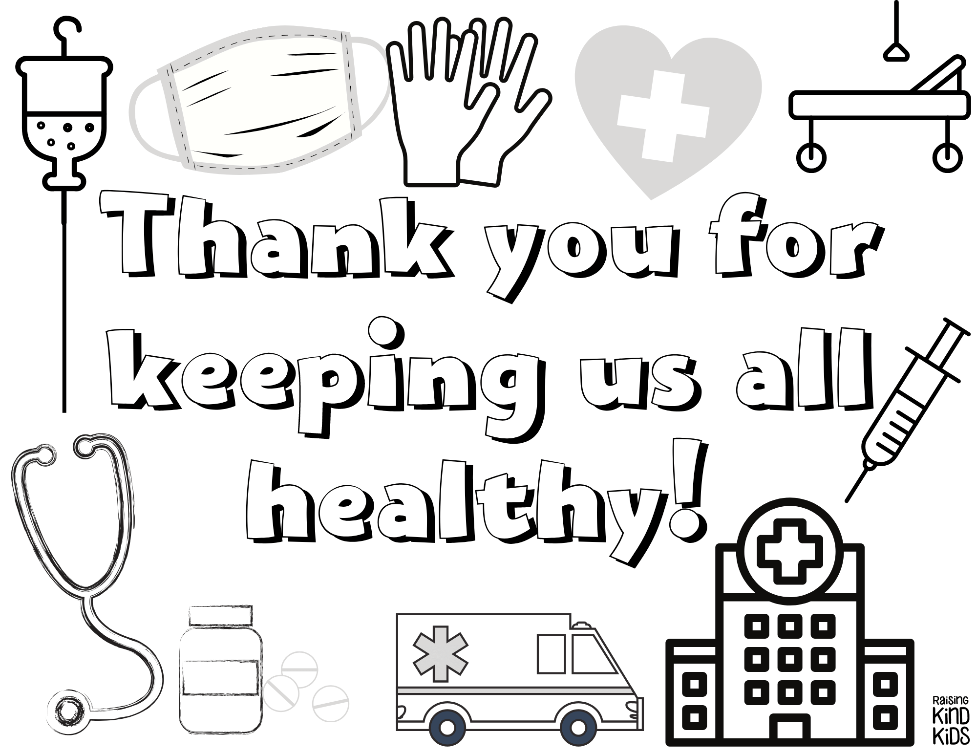 Essential workers thank you coloring sheets